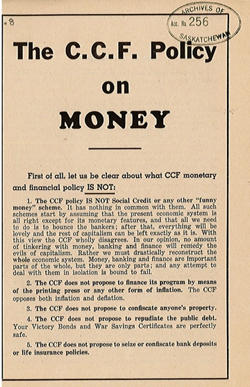 The CCF Policy On Money